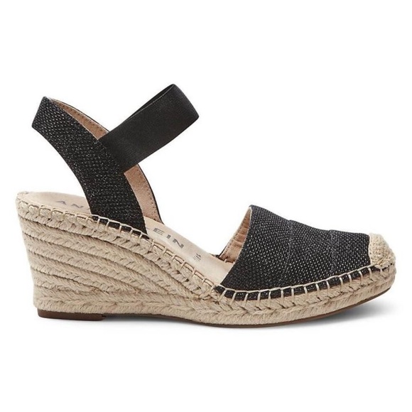 BRAND NEW women Anne Klein Andreas wedge black espadrilles / sandals size US 8 - Picture 2 of 7